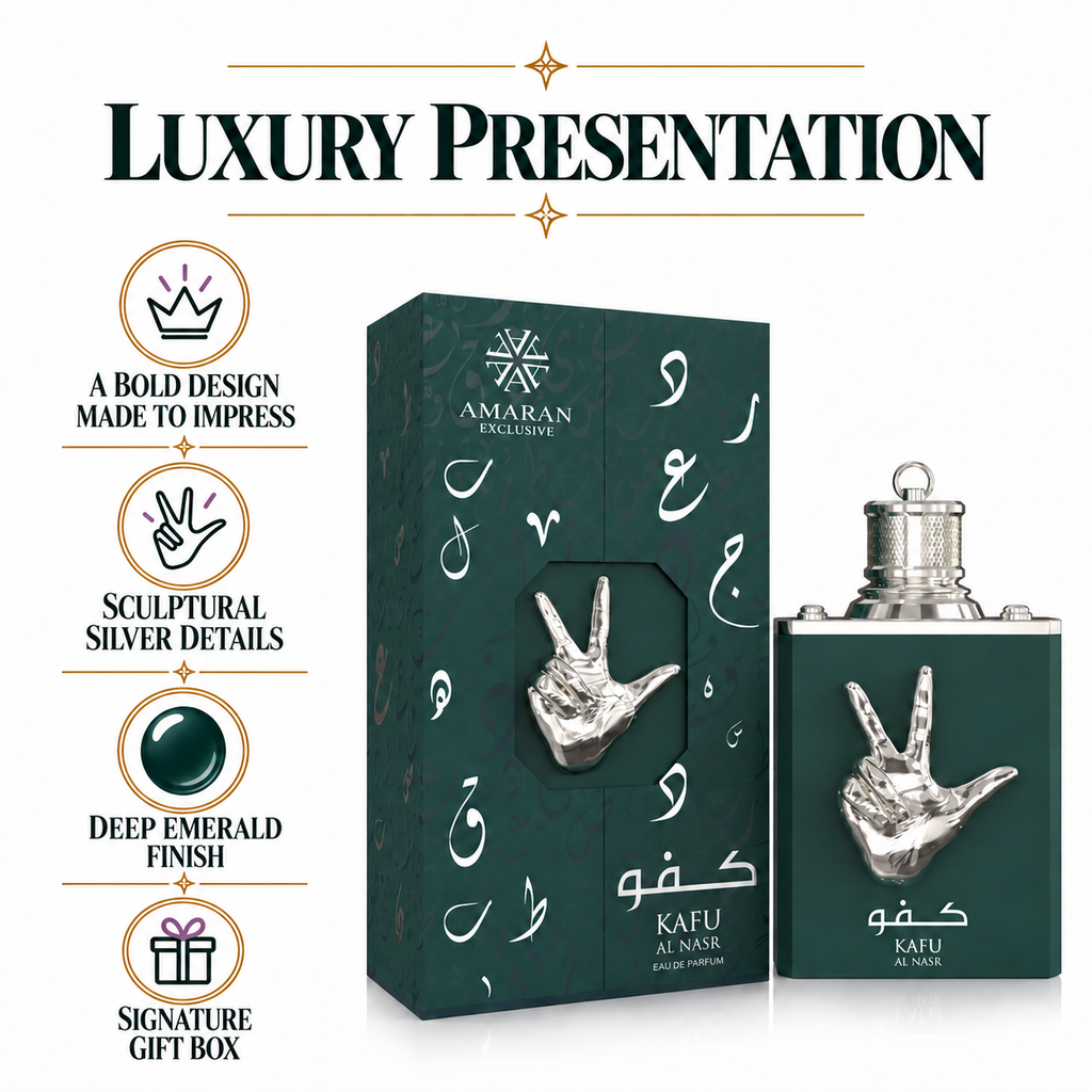 AMARAN Kafu Al Nasr Eau de Parfum for Men 100 ml – Green, Aquatic & Creamy