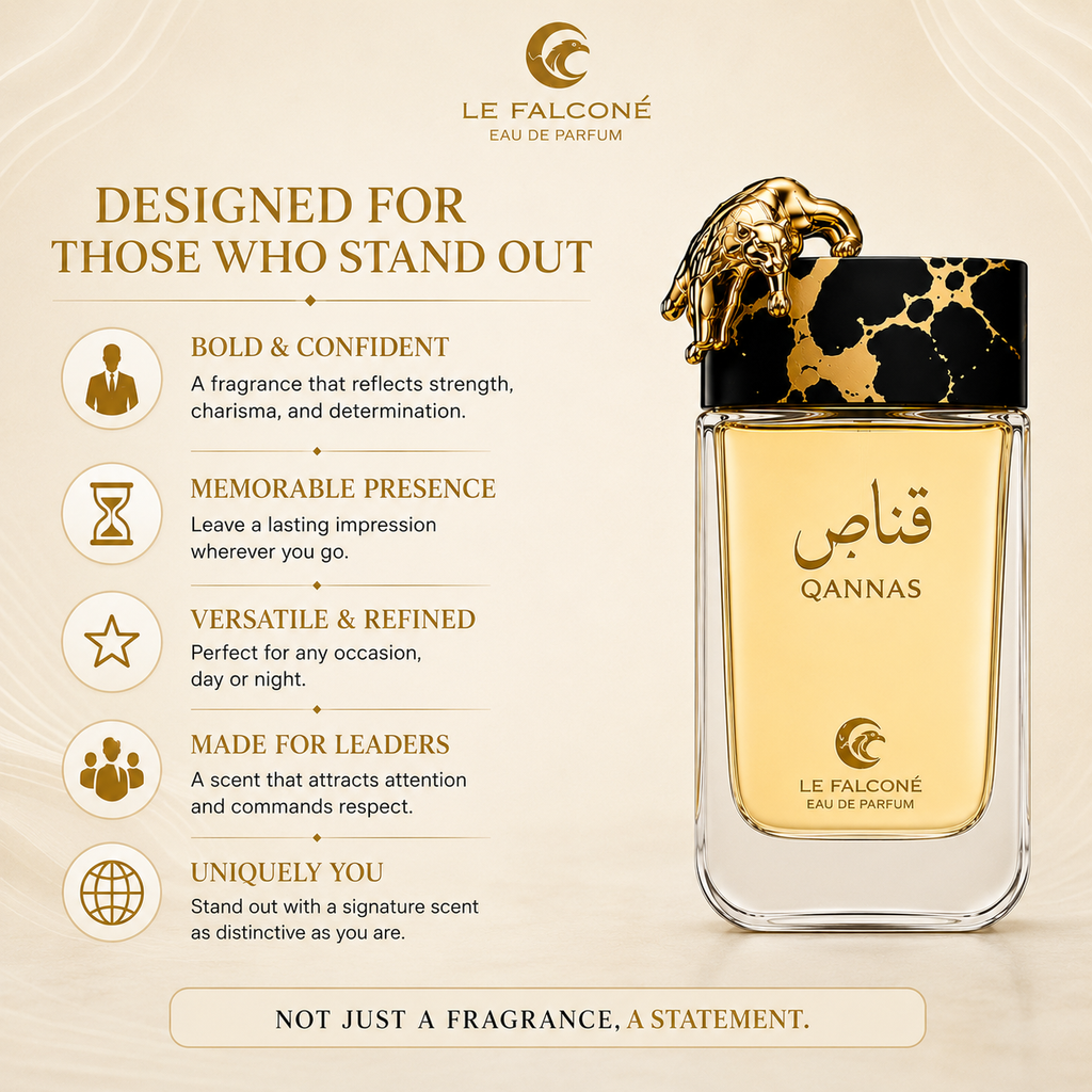 Le Falcone Qannas Eau de Parfum for Men 90 ml – Warm Spicy & Woody