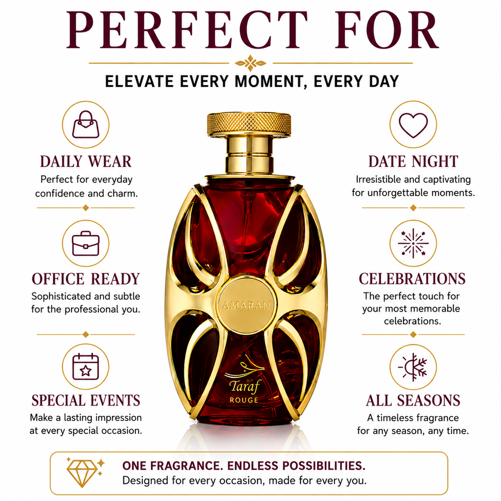 AMARAN Taraf Rouge Eau de Parfum 100 ml – Fruity Floral Gourmand