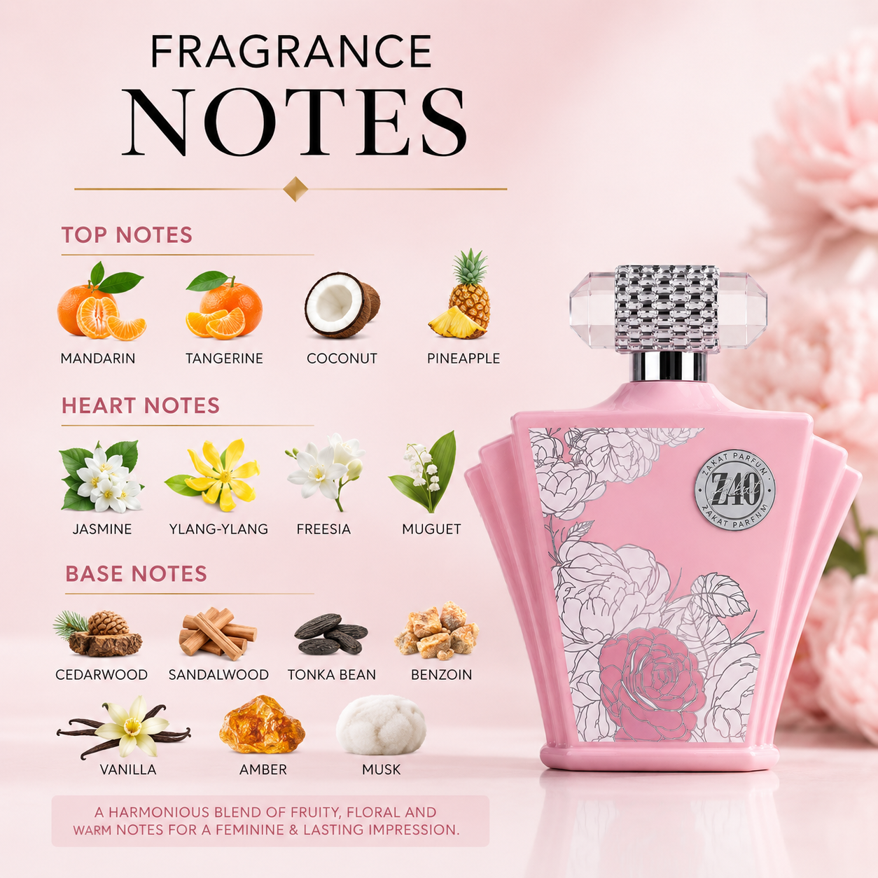 ZAKAT Z40 Eau de Parfum for Women 100 ml – Floral, Fruity & Vanilla