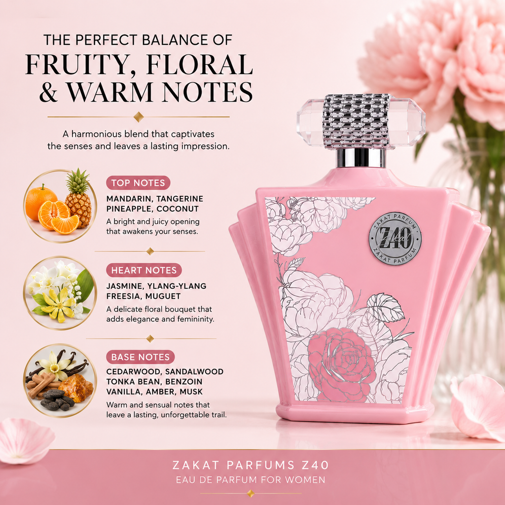 ZAKAT Z40 Eau de Parfum for Women 100 ml – Floral, Fruity & Vanilla
